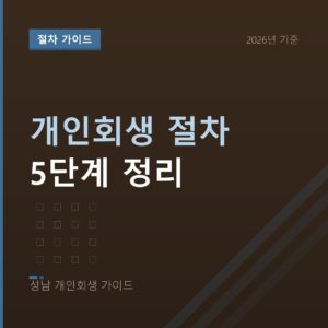 성남 개인회생 개인회생 절차 5단계 정리