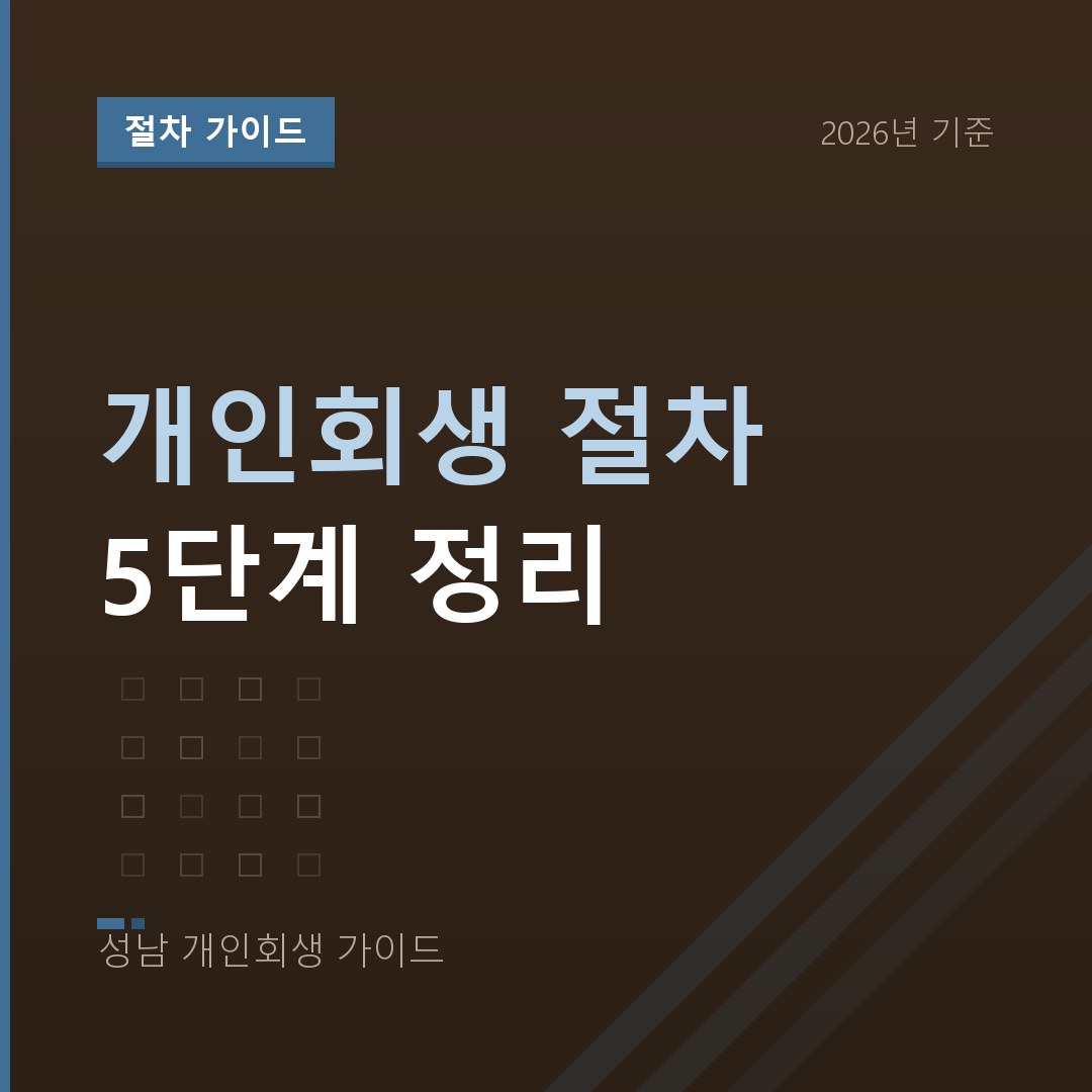 성남 개인회생 개인회생 절차 5단계 정리